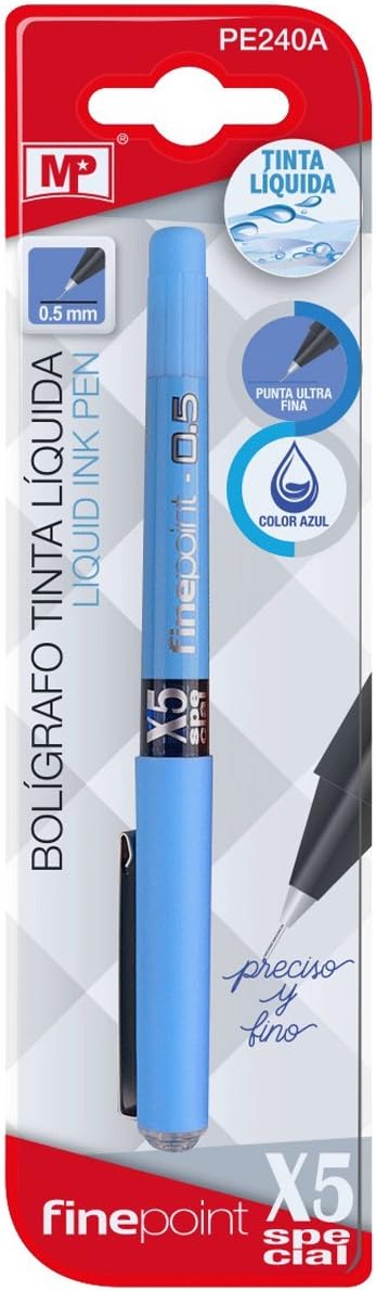 MP PE240A - Bolígrafo de tinta líquida, color azul