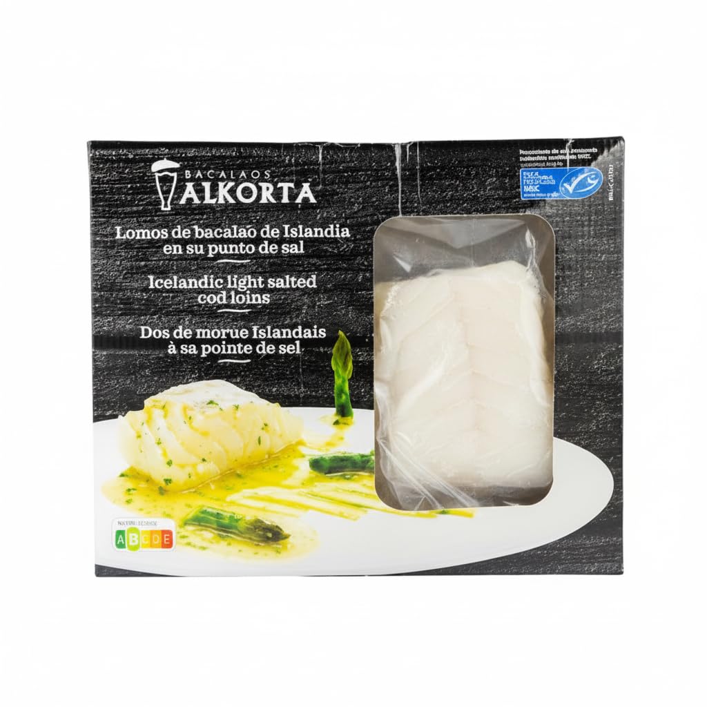 Lomos de Bacalao de Islandia en su Punto de Sal - Pescado Sostenible con Sello MSC - Formato Ahorro de 2 kg (Peso Neto Escurrido 1,7 kg) - Bacalaos Alkorta - Rico en Proteínas - NEXU