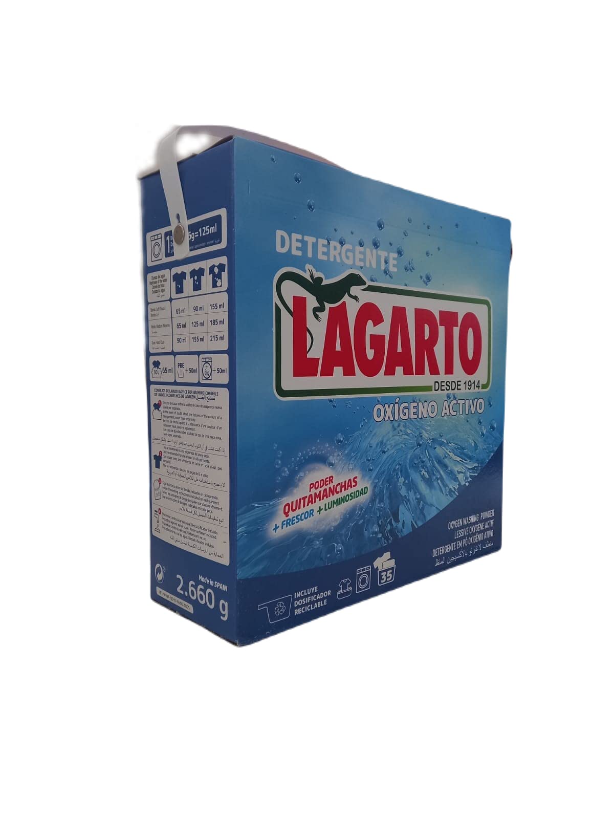 Lagarto Detergente - Oxígeno Activo - 2.66 Kg, Oxigeno Activo, Estandar