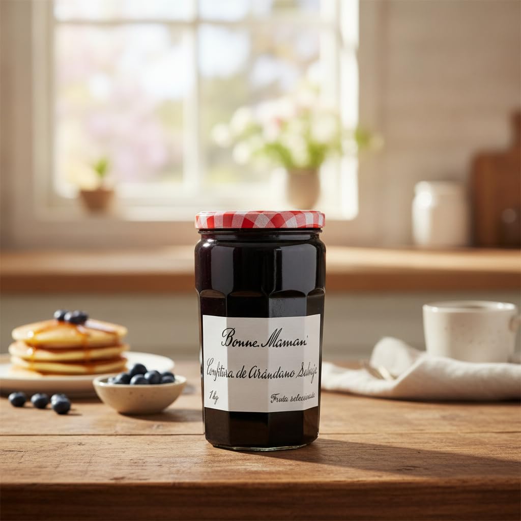 Confitura Extra de Arándano Salvaje, Tarro Familiar 1kg - Mermelada Elaborada con Ingredientes Naturales y Fruta Seleccionada, Ideal para Desayunos, Postres y Repostería Gourmet - NEXU