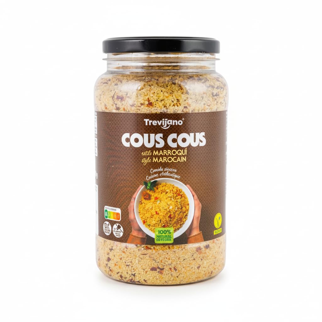 Cous Cous Estilo Marroquí 1,5kg - Cuscús con Verduras y Especias - Comida Saludable Vegana y Rápida - Formato Familiar 13 Raciones - Sin Aditivos ni Conservantes - NEXU