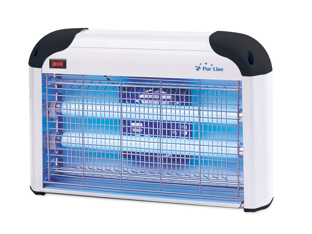 PUR LINE | Mata Insectos con Ventilador de succión y luz Ultravioleta de 20W - Mata Insectos Diseño Mural para Techo o Pared con Carcasa de Aluminio y Cobertura de hasta 50m².