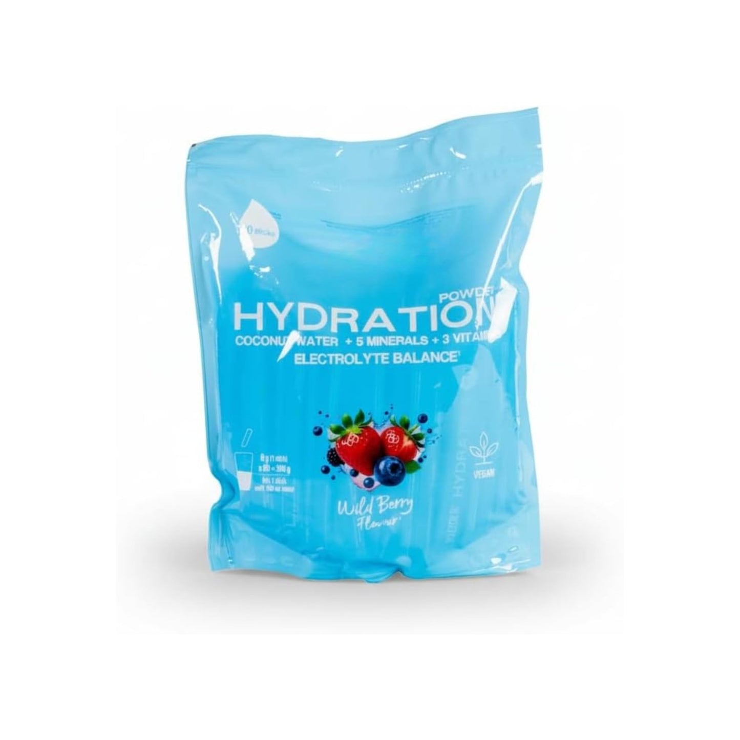 Mezcla de Electrólitos con Agua de Coco, Minerales y Vitaminas - Sabor Frutos Silvestres - 60 Sticks de 6g (360g) - Hidratación Vegana de Nivel Superior para Deportistas - NEXU
