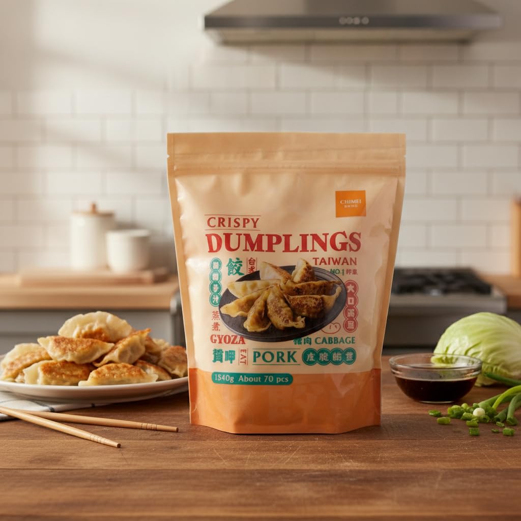 Crispy Dumplings - Gyoza de Cerdo y Repollo (Pork & Cabbage) - Auténticas Empanadillas Taiwanesas - Formato Familiar 1,54 kg (Aprox. 70 uds) - Ideales para Plancha Vapor o Fritas - NEXU