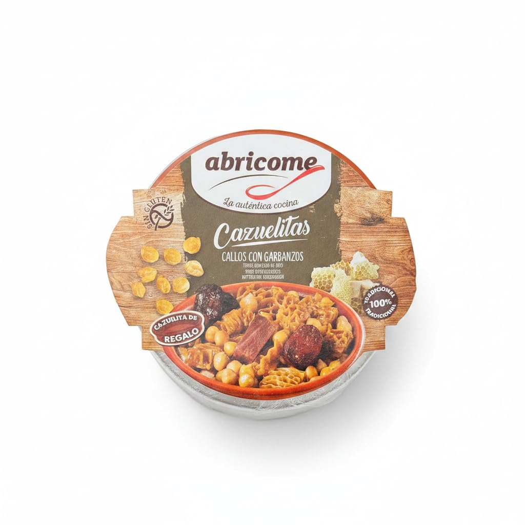 Callos con Garbanzos - Receta Tradicional Sin Gluten - Plato Preparado 415g con Cazuelita de Barro de Regalo - Comida Casera Lista en 3 Minutos - NEXU