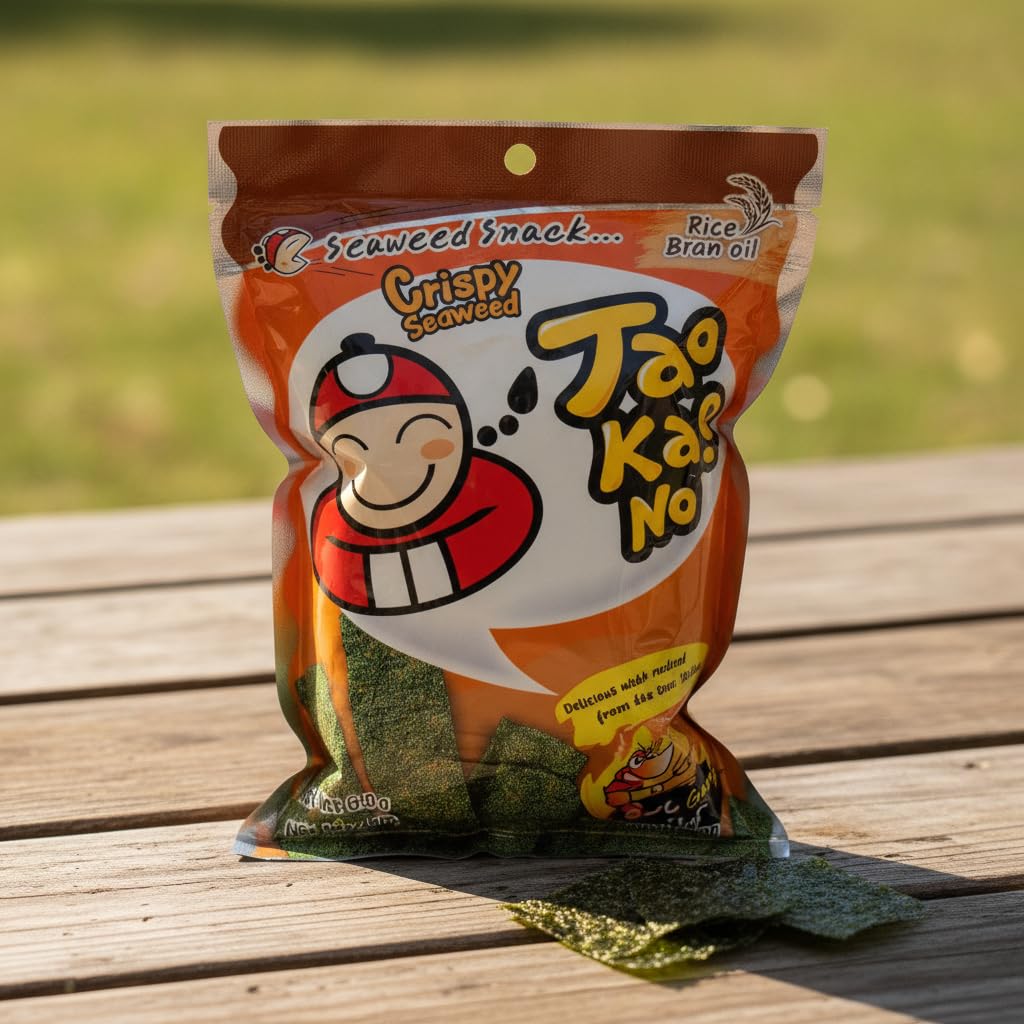 Snack de Algas Nori Crujientes Sabor Tom Yum Goong - Aperitivo Tailandés Picante con Aceite de Salvado de Arroz - Formato 32g - NEXU