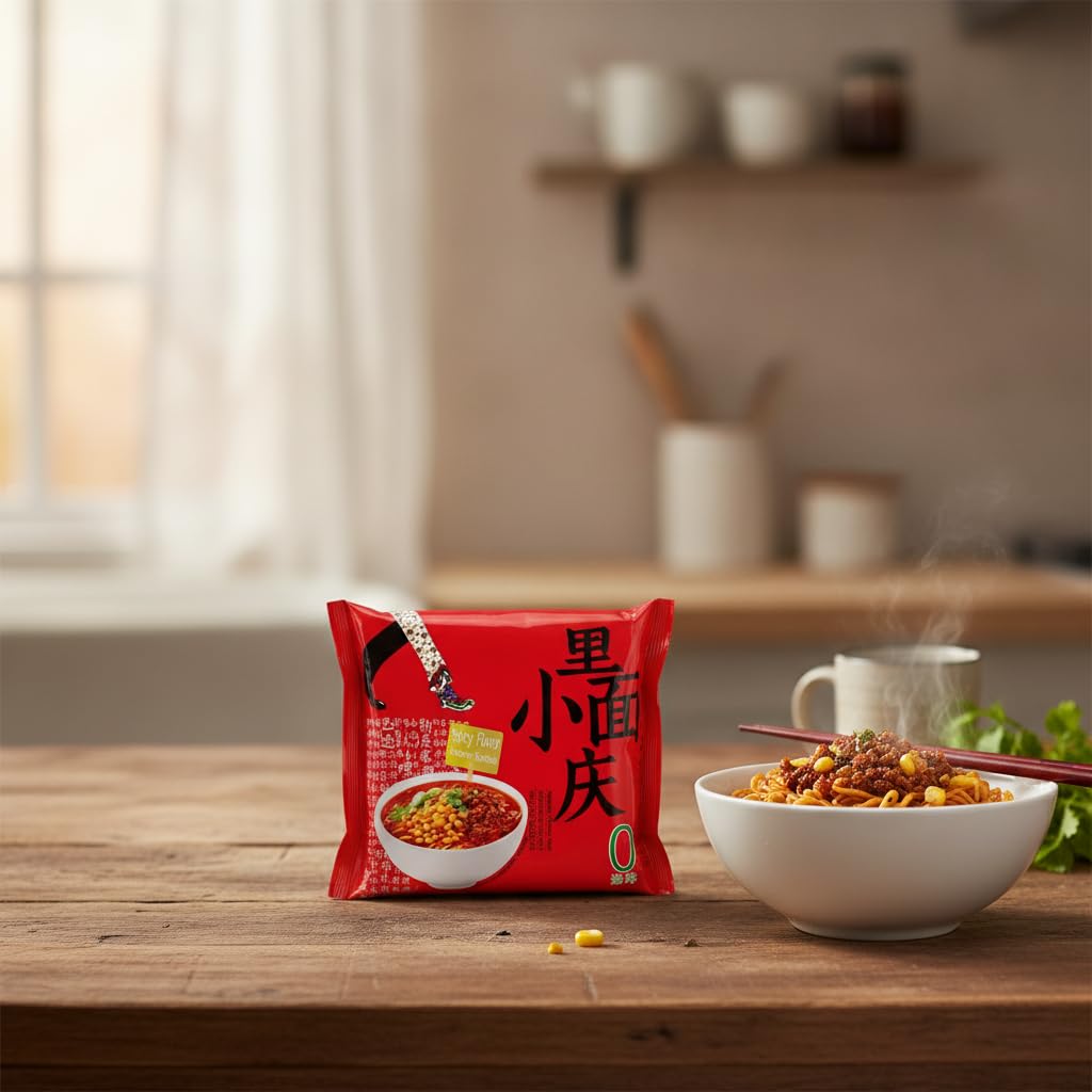 Fideos Instantáneos Estilo Chongqing Sabor Picante 114g c/u - Pack de 3 unidades - Ramen Chino con Fideos No Fritos y Especias de Sichuan - Pasta Instantánea con Verduras y Salsa de Aceite - NEXU