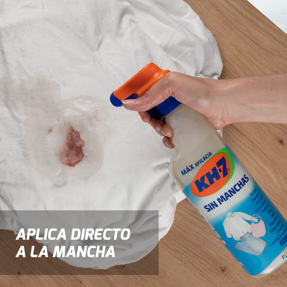 KH-7 Sin Manchas | Quitamanchas Ropa | Elimina Todo Tipo de Manchas | Vino, Chocolate, Tomate, Grasa, Aceite, Sangre, Maquillaje y más | Recambio 715 mL
