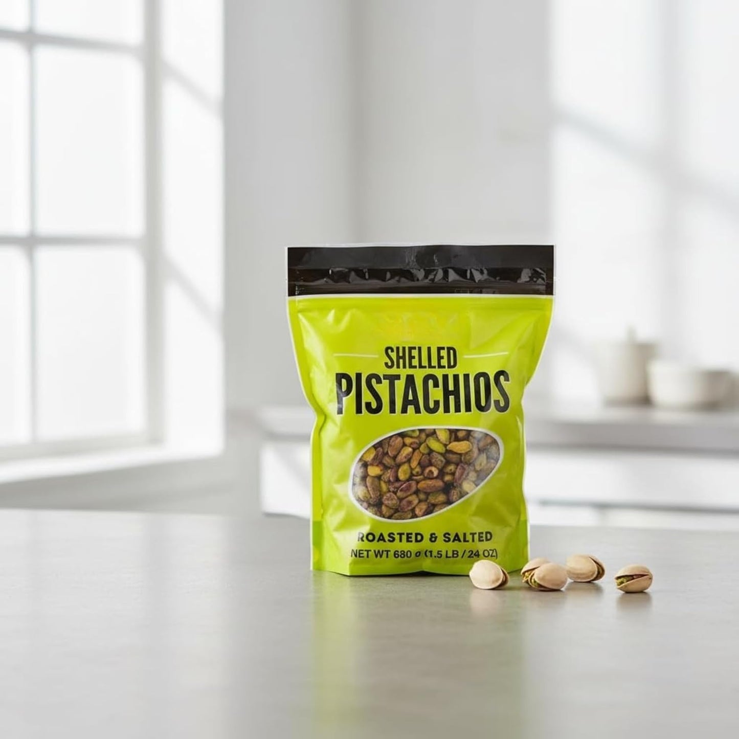 Pistachos Pelados, Tostados y Salados con Sal Marina, 680 g - Snack Saludable Alto en Proteína y Fibra - Pistachos sin Cáscara Listos para Comer - NEXU