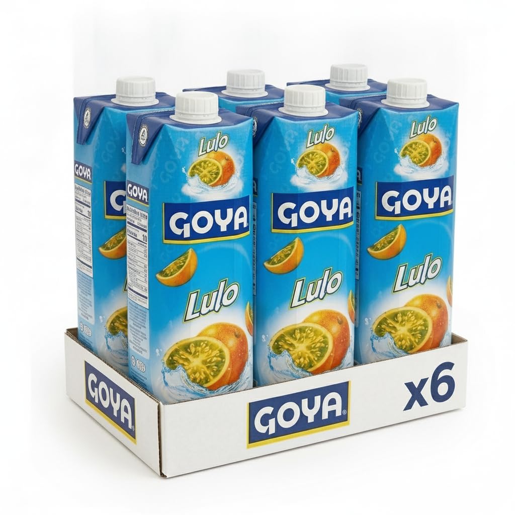 Jugo de Lulo - Pack de 6 Unidades de 1 Litro - Zumo de Naranjilla Tropical Refrescante en Envase Tetra Brik - Ideal para Toda la Familia - Sabor Auténtico Latino - NEXU