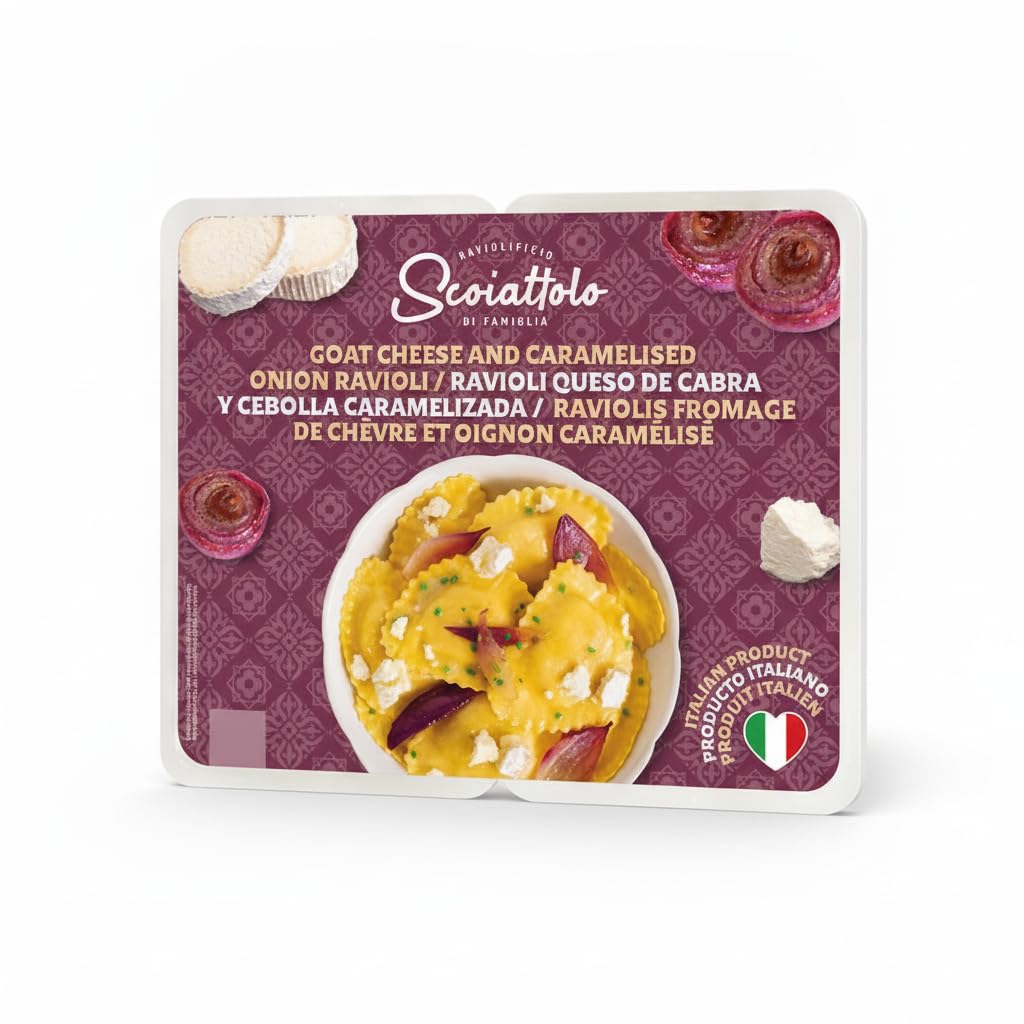Pasta Fresca al Huevo con Queso de Cabra y Cebolla Caramelizada - Formato Ahorro Familiar 908g (2 Pack de 454g) - Auténtica Receta Italiana Lista en 3 Minutos - NEXU