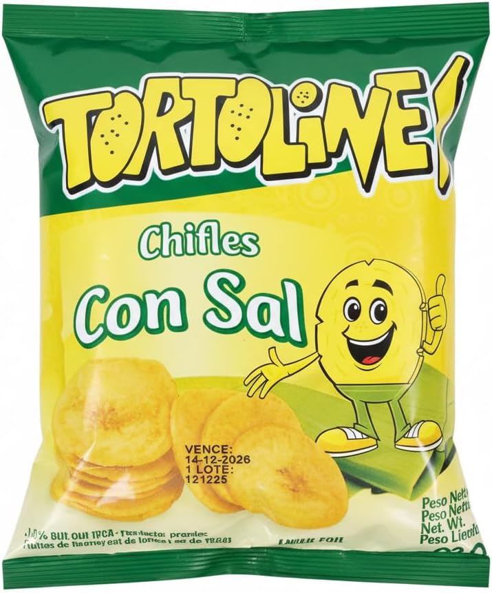 Chifles Con Sal - Pack de 5 Bolsas - Chips de Plátano Ecuatorianos Originales - 100 gramos - Tortoline, GOYA - Snack Crujiente y Natural de Ecuador - NEXU