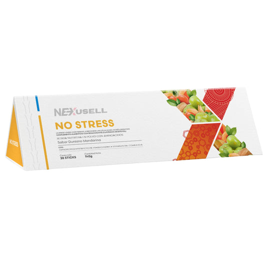 TÉ NO STRESS | Bebida Antiestrés con Aminoácidos, Ashwagandha, Limón, Magnesio y Vitaminas del Complejo B | Apoya la Relajación y el Enfoque Mental | Sin Somnolencia | 1 CAJA CON 28 STICK