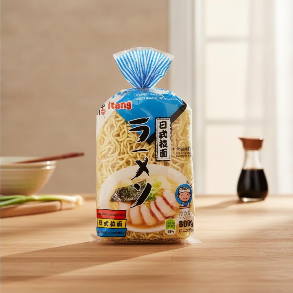 Fideos Ramen Japonés Instantáneo - Pack Familiar 800g (4 x 200g) - Noodles Estilo Asiático para Sopas, Ramen Tradicional y Salteados al Wok - Listos para Cocinar, Sin Necesidad de Frío - NEXU