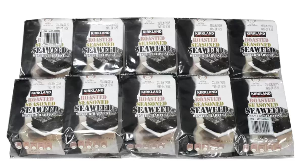 Kirkland Signature Algas marinas asadas sazonadas, 10 x 17g