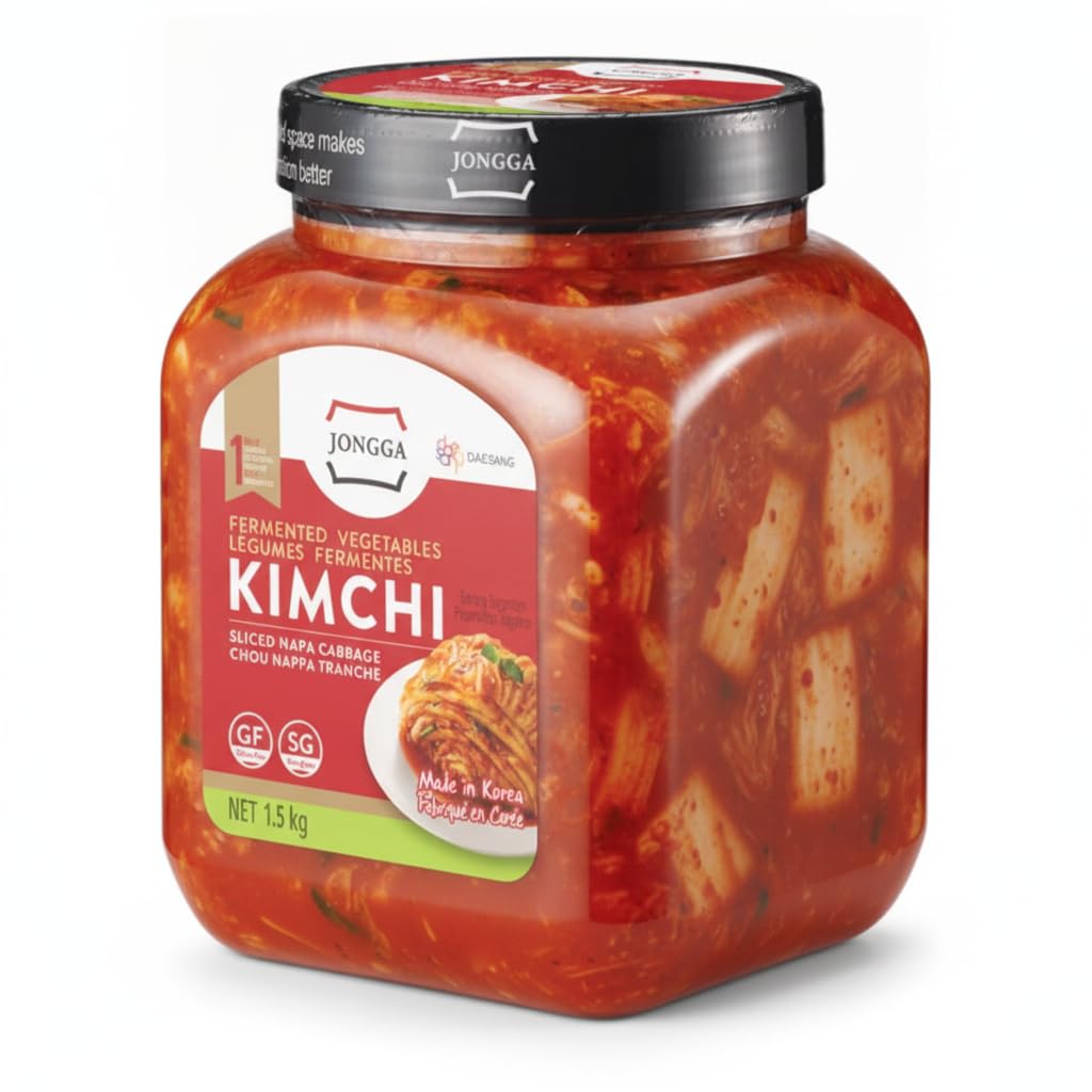 Kimchi Coreano Auténtico de Col China y Rábano - Fermentado Naturalmente - Receta Tradicional de Corea - Sin Gluten - Tarro de 1,5 kg - NEXU