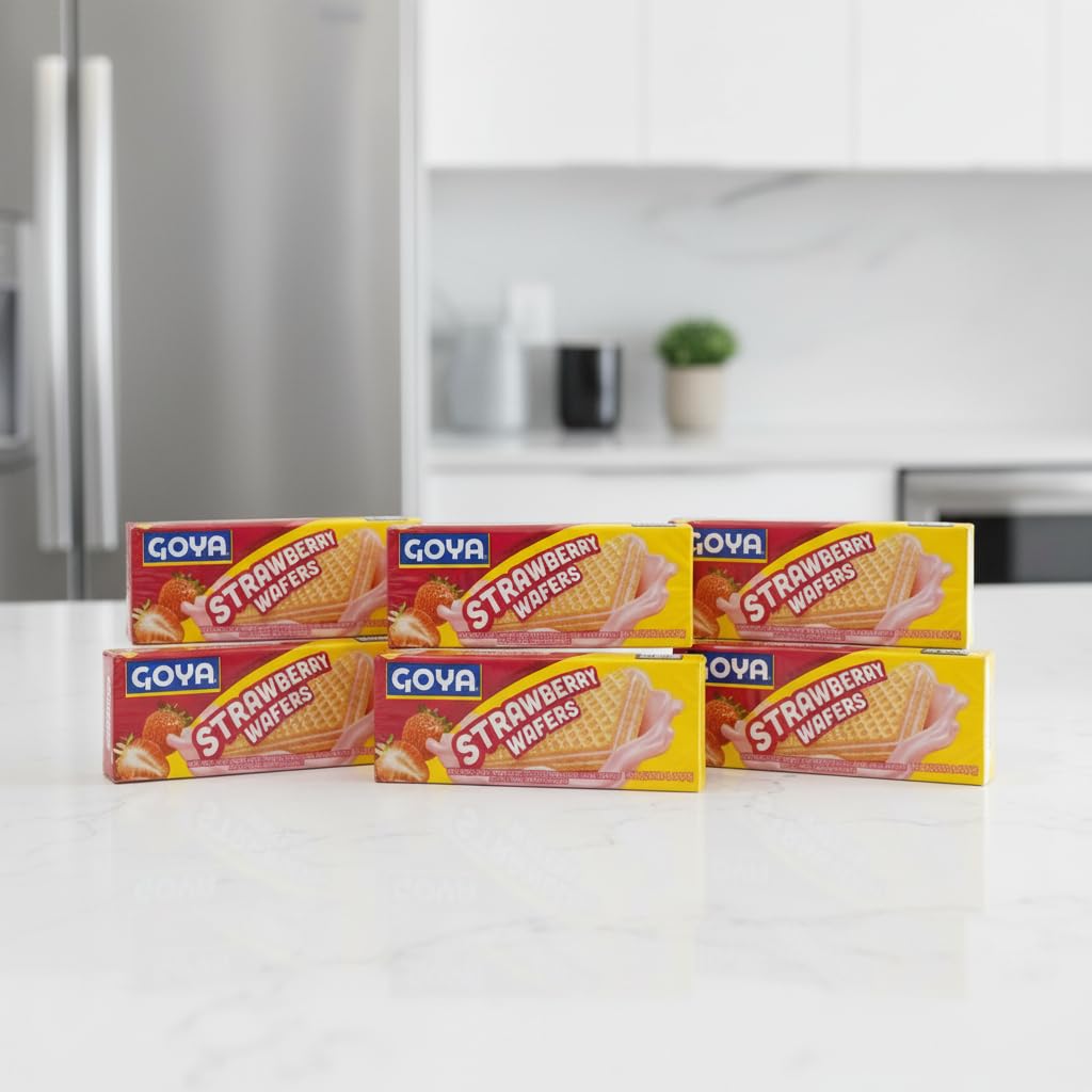 Galletas Wafer de Fresa - Pack Ahorro de 6 Unidades (140g c/u) - Barquillos Crujientes con Relleno Cremoso para Merienda y Postres - Goya - Snack Familiar - NEXU