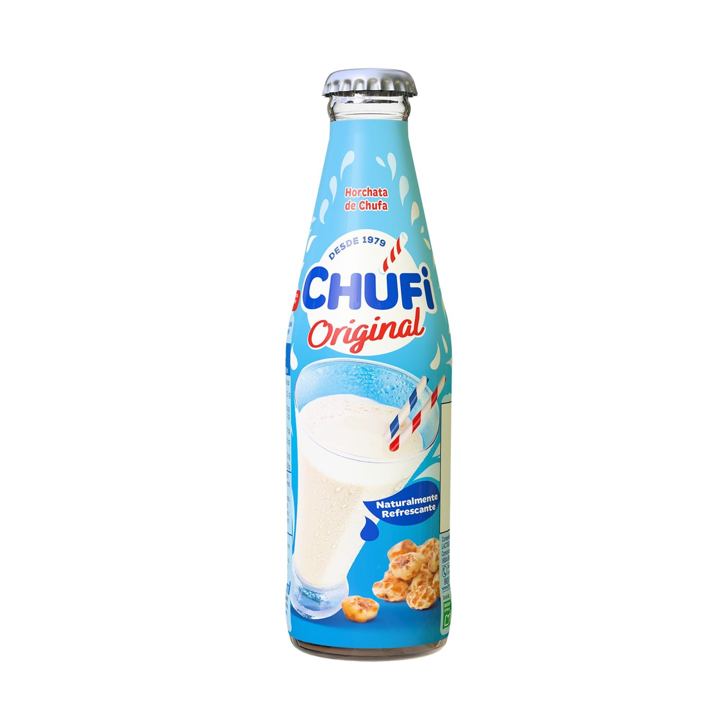 Chufi - Horchata Original, 100% Vegetal, Sin Lactosa, Sin Gluten, Sin Alérgenos - Pack 12x200 ml
