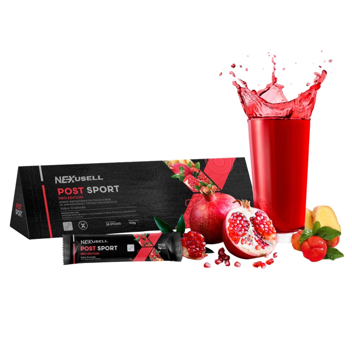 POST SPORT – TÉ Bebida Deportiva con BCAAs, Glutamina y Agua de Coco | Recuperación Muscular Post Entrenamiento | 1 CAJA CON 28 Sobres x 5g | Sabor Natural | Reposición de Electrolitos