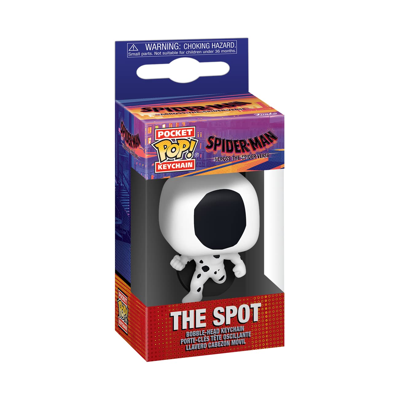 Funko Pop! Keychain: Spider-Man: Across The Spider-Verse - The Spot - Spiderman Into The Spiderverse 2 - Minifigura de Vinilo Coleccionable Llavero Original - Relleno de Calcetines - Idea de Regalo