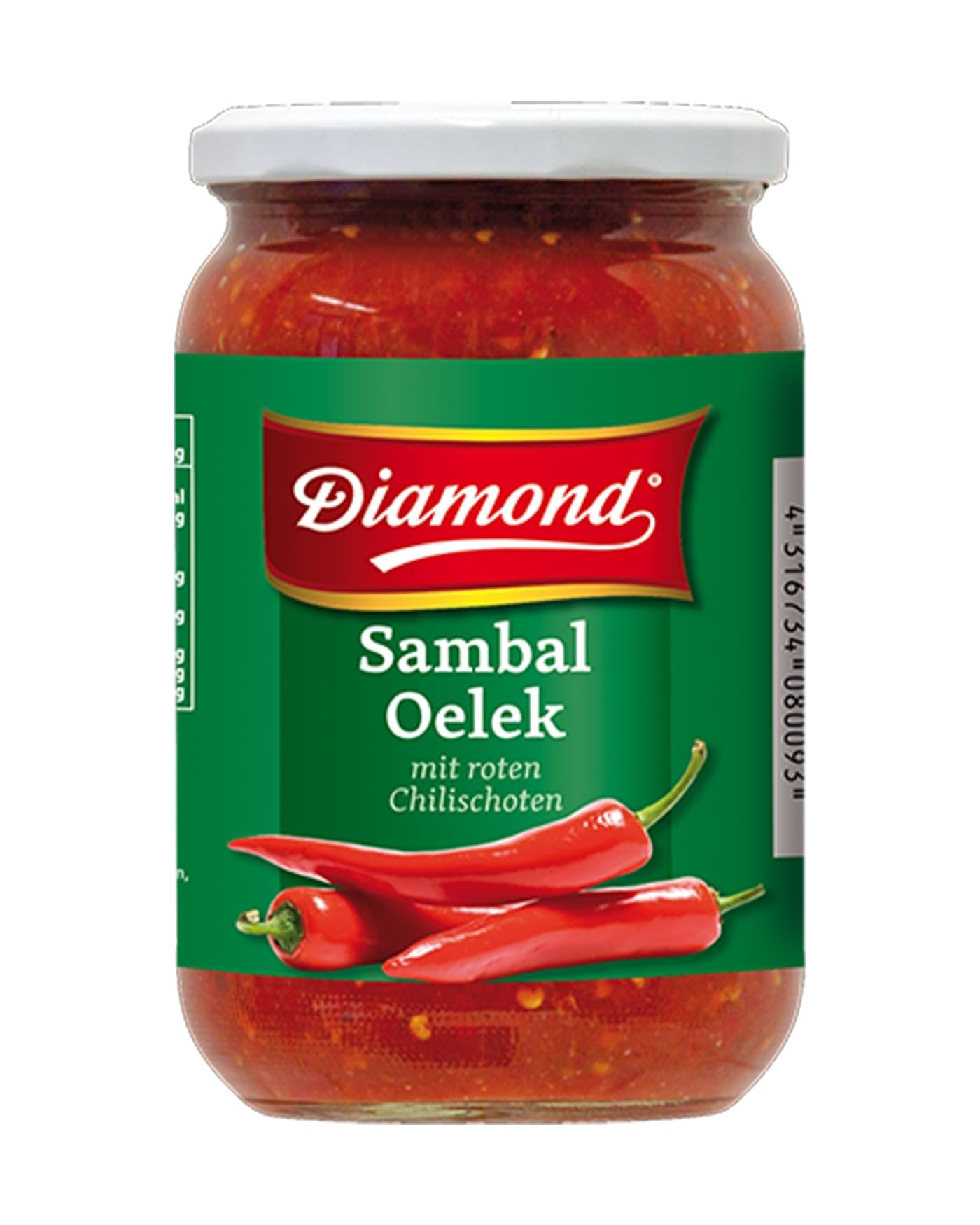 DIAMOND Sambal Oelek, pasta ardientemente picante de guindilla roja, para dar sabor a platos wok, arroz frito y fideos fritos - 1 x 740 g