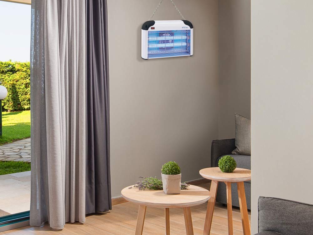 PUR LINE | Mata Insectos con Ventilador de succión y luz Ultravioleta de 20W - Mata Insectos Diseño Mural para Techo o Pared con Carcasa de Aluminio y Cobertura de hasta 50m².