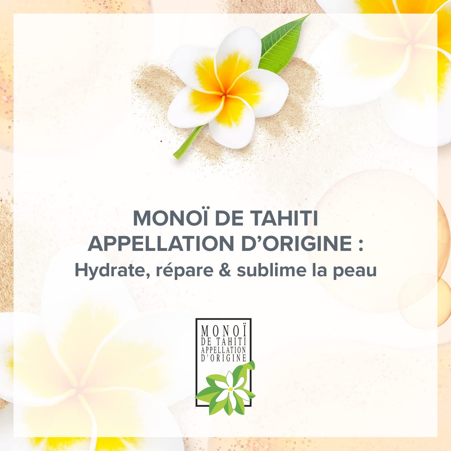 EVOLUDERM - Leche corporal hidratante Monoï con lámina – 1000 ml – Ingredientes de origen natural – Vegano – Fabricado en Francia