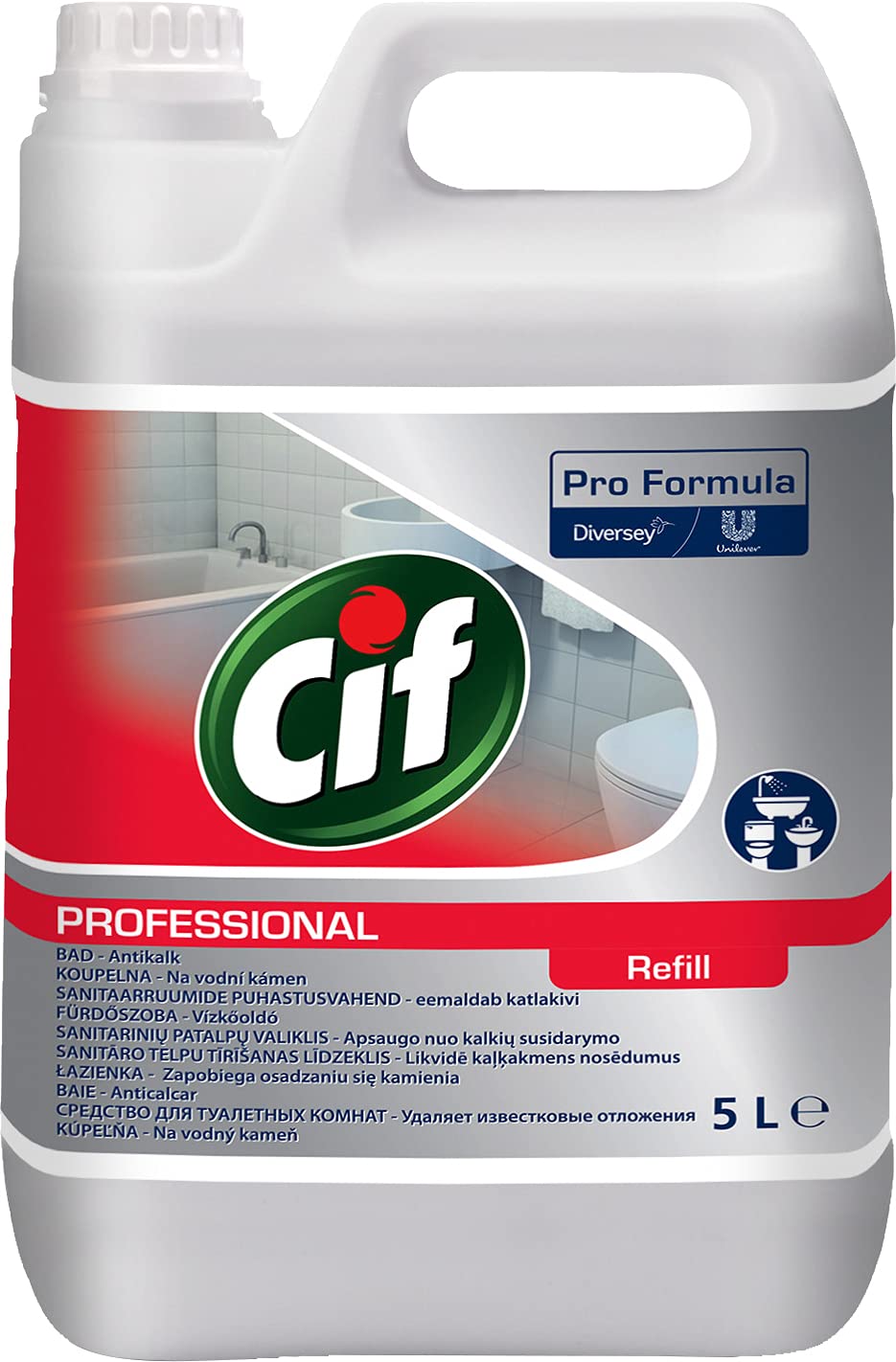 Cif 936987 - Limpiador profesional para baños 2 in1, 5 l, multicolor