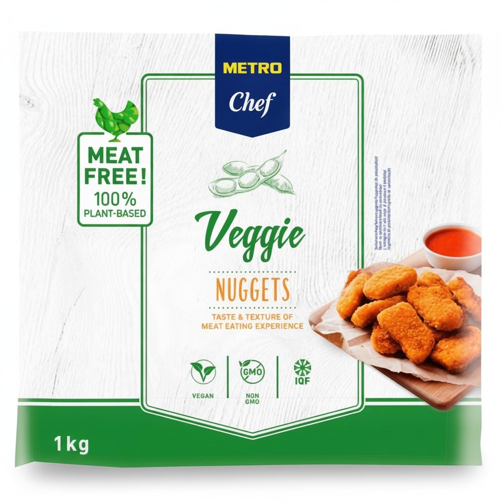 Nuggets 1kg - Nuggets Vegetales 100% Plant-Based - Alternativa Vegana y Sin OGM - Textura Crujiente y Sabor Original - Formato Familiar - NEXU