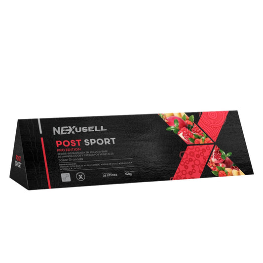 POST SPORT – TÉ Bebida Deportiva con BCAAs, Glutamina y Agua de Coco | Recuperación Muscular Post Entrenamiento | 1 CAJA CON 28 Sobres x 5g | Sabor Natural | Reposición de Electrolitos