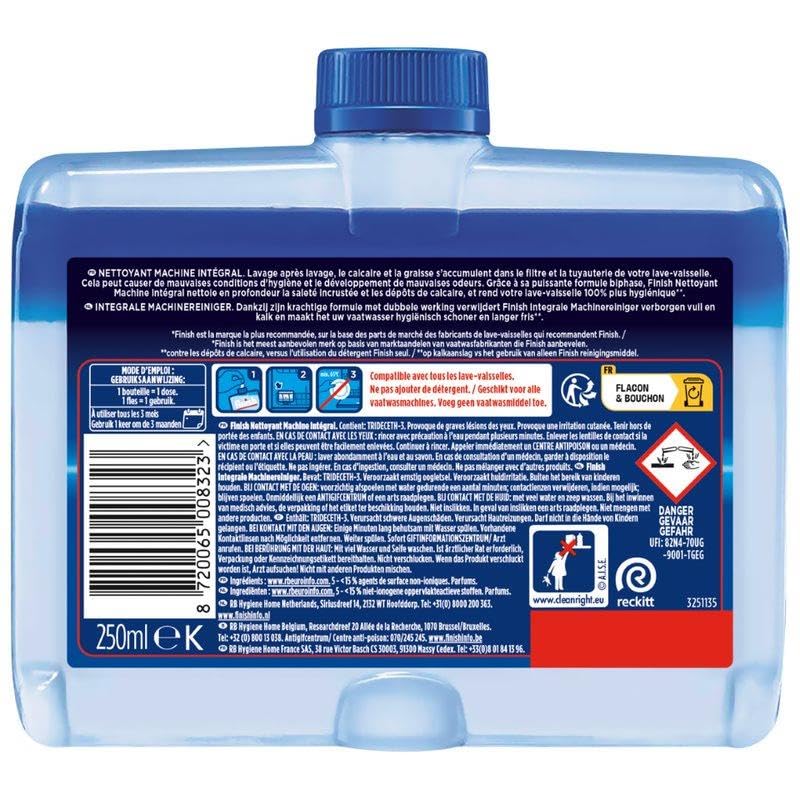 Finish - Lote de 2 limpiadores para lavadora (250 ml)