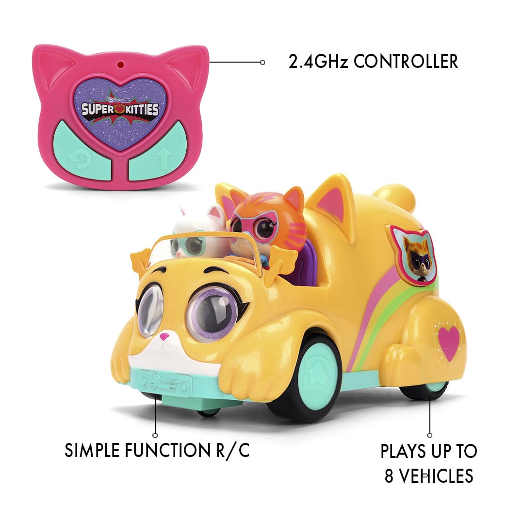 Jada Coche Radio Control SuperKitties 17 cm con Luz y Sonido. 2 Figuras Integradas. 2,4 GHz. Fácil de Usar. Licencia Oficial. A Partir de 6 Años (9336268314R00)
