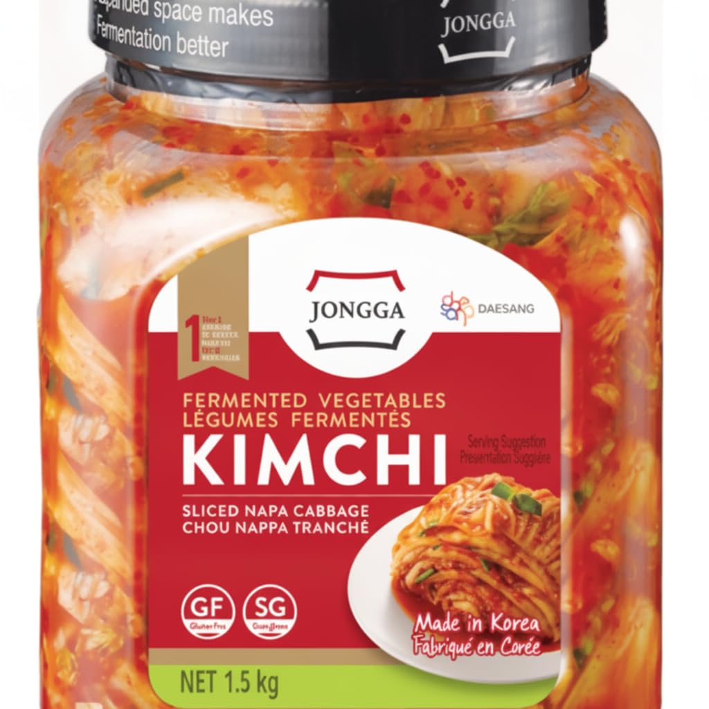 Kimchi Coreano Auténtico de Col China y Rábano - Fermentado Naturalmente - Receta Tradicional de Corea - Sin Gluten - Tarro de 1,5 kg - NEXU
