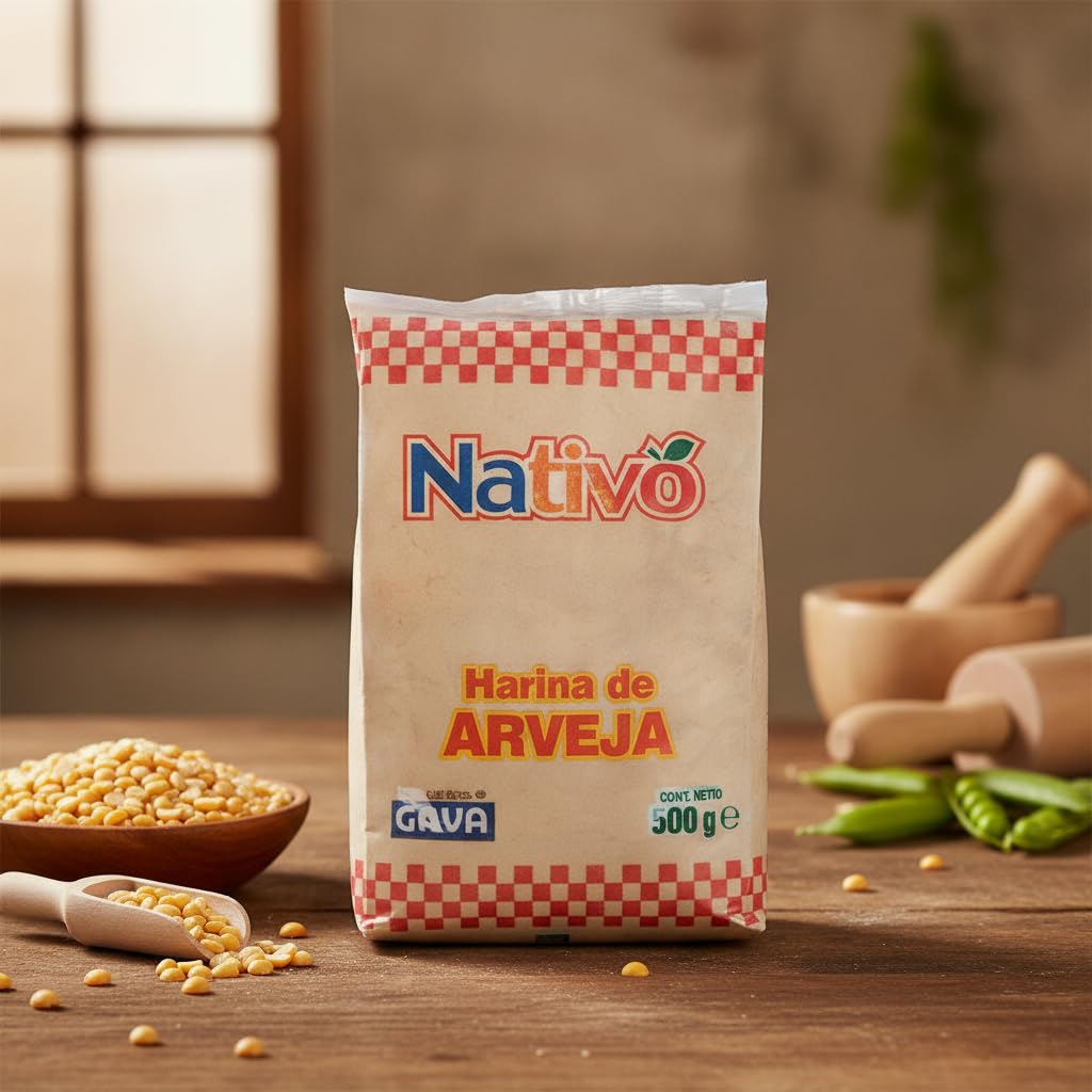 Harina de Arveja Pack de 12 Unidades x 500g (6kg Total) - 100% Natural - Rica en Proteínas y Baja en Carbohidratos - Goya - Ideal para Repostería Saludable, Sopas, Salsas y Snacks Nutritivos - NEXU