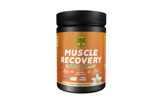 GOLDNUTRITION MUSCLE RECOVERY VAINILLA 900g | Proteína hidrolizada, aislada y concentrada | Hidratos de absorción rápida | Creatina