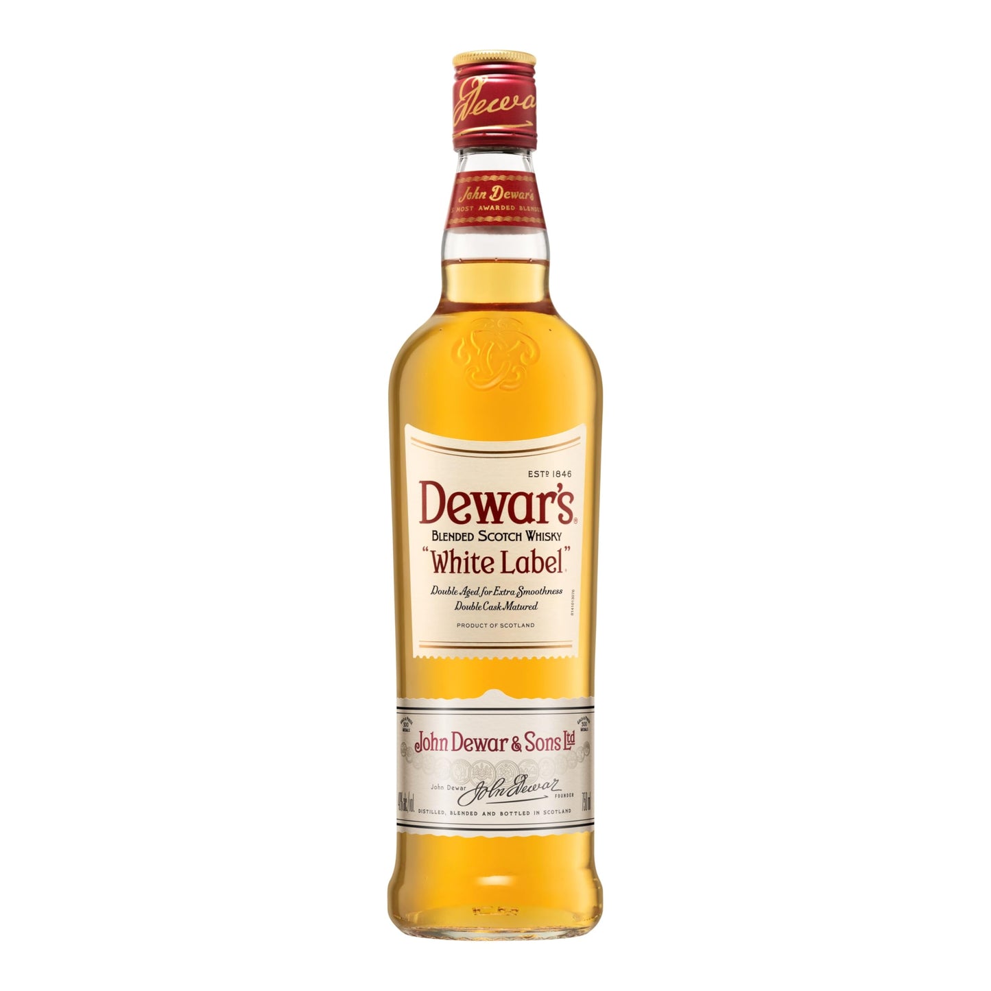 Dewar's White Label Blended Scotch Whisky, 40% ABV, 70cl / 700ml, Acabado en Barricas de Roble Seleccionadas
