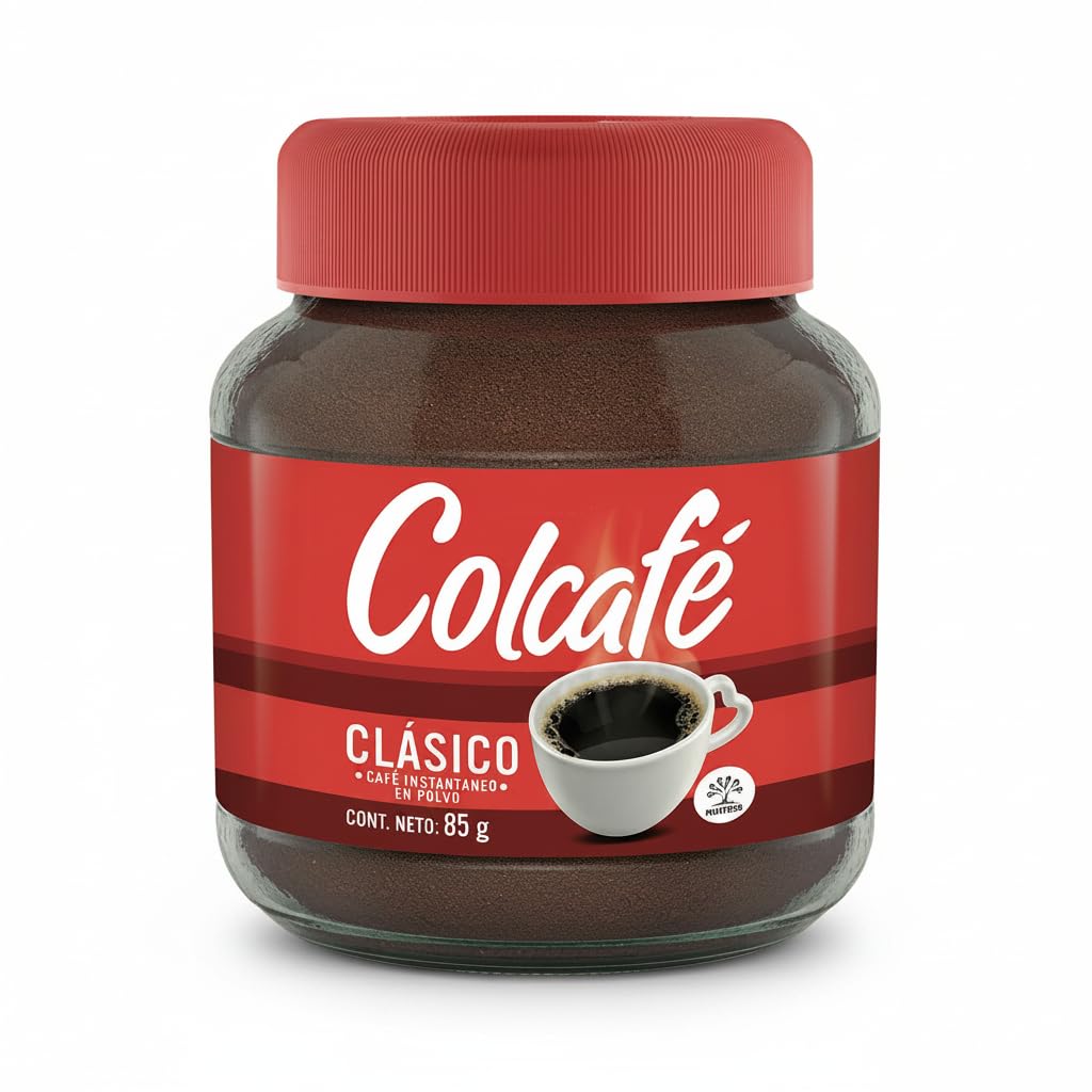 Café Instantáneo 100% Colombiano, Frasco de 85g (Rinde 56 Tazas) - Sabor Equilibrado y Preparación Instantánea - Colcafé Suave Clásico - NEXU