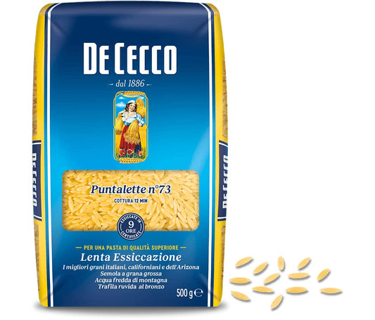 De Cecco - Pasta Puntalette Nº 73 - Coccion 12 Minutos - El Mejor Grano Italiano - 500 Gramos