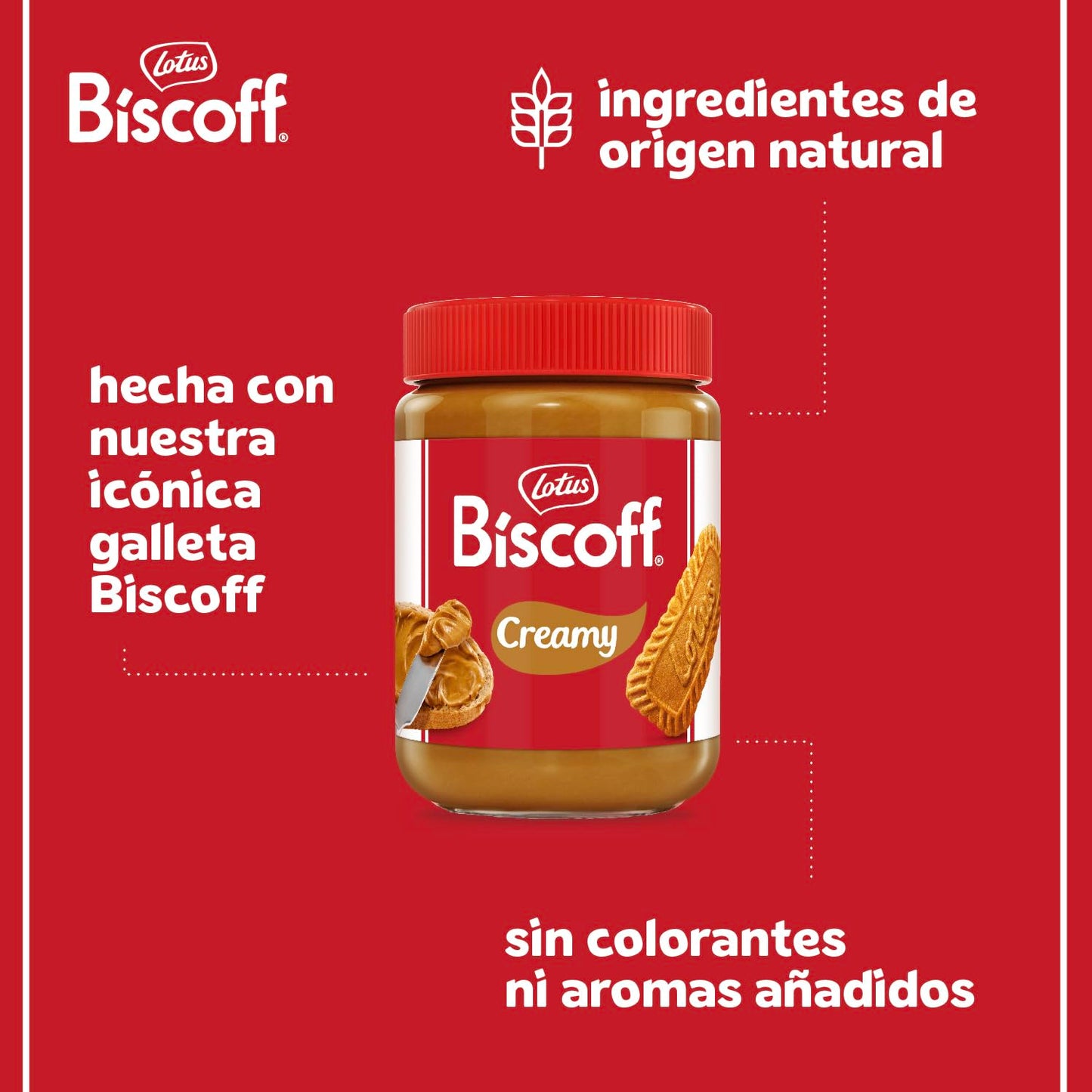Lotus Biscoff | Crema Dulce para Untar | Cremoso | Sabor a Galleta Caramelizada | Vegano | Sin Frutos Secos | Sin Colorantes ni Aromas Añadidos | Tarro PET | 1.6 kg
