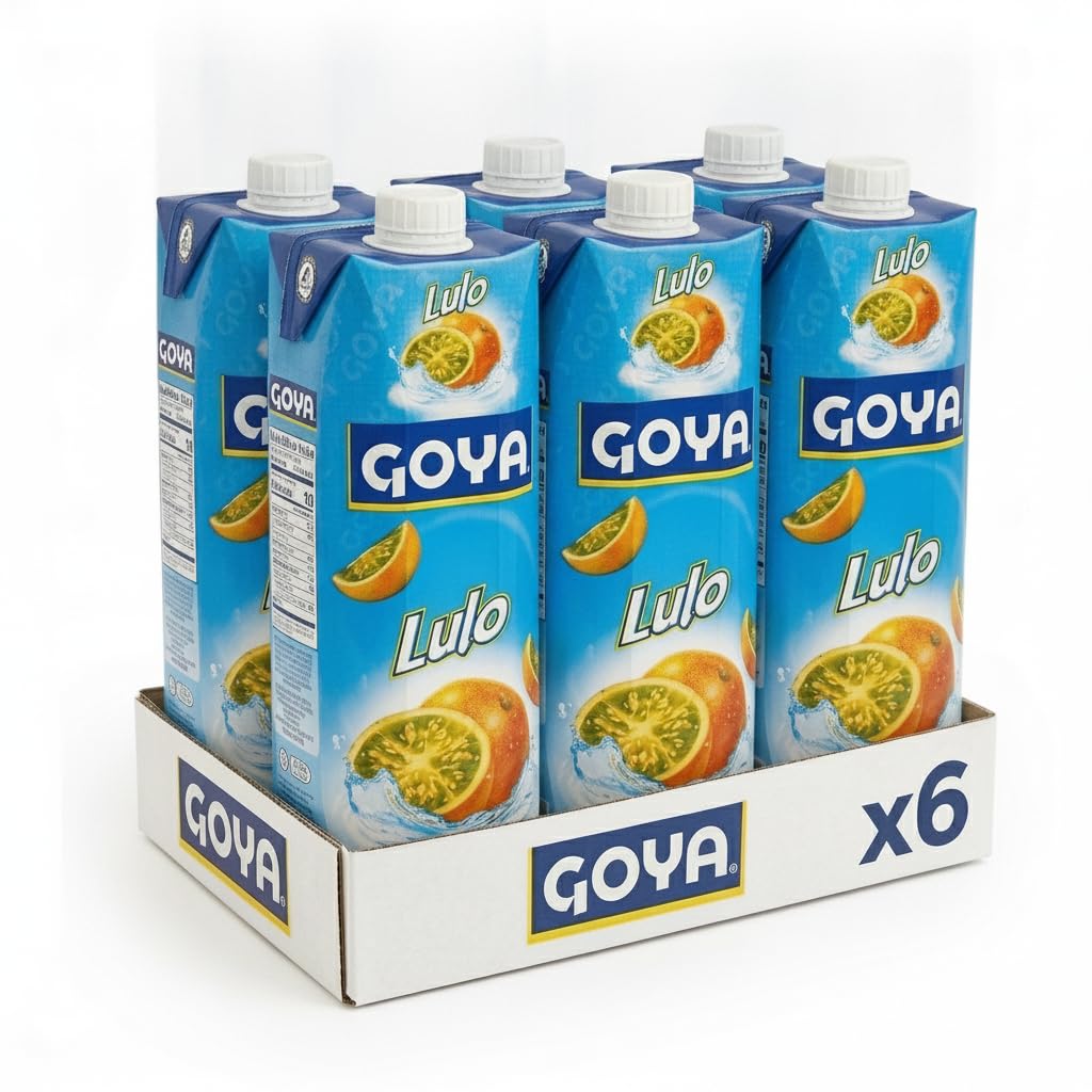 Jugo de Lulo - Pack de 6 Unidades de 1 Litro - Zumo de Naranjilla Tropical Refrescante en Envase Tetra Brik - Ideal para Toda la Familia - Sabor Auténtico Latino - NEXU