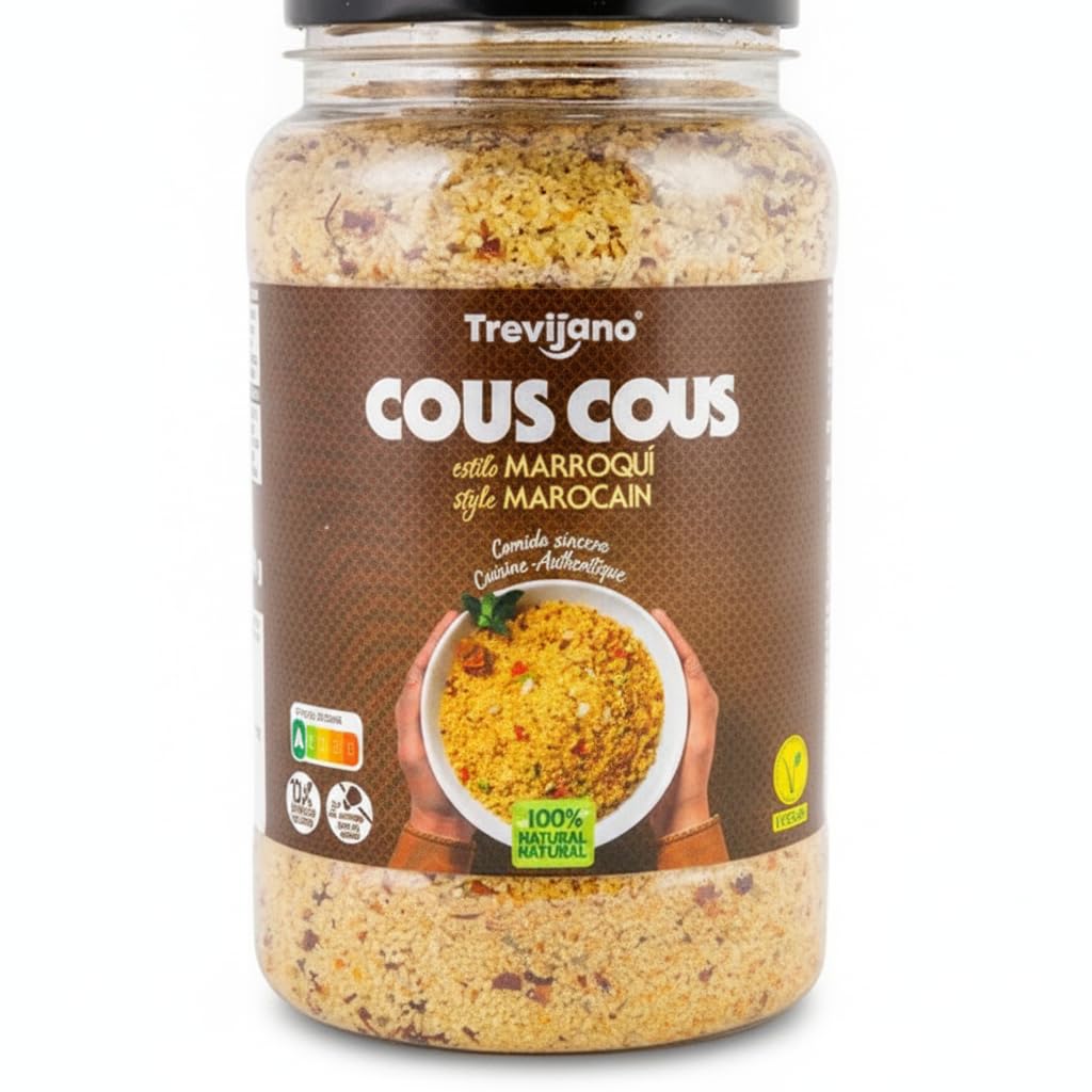 Cous Cous Estilo Marroquí 1,5kg - Cuscús con Verduras y Especias - Comida Saludable Vegana y Rápida - Formato Familiar 13 Raciones - Sin Aditivos ni Conservantes - NEXU