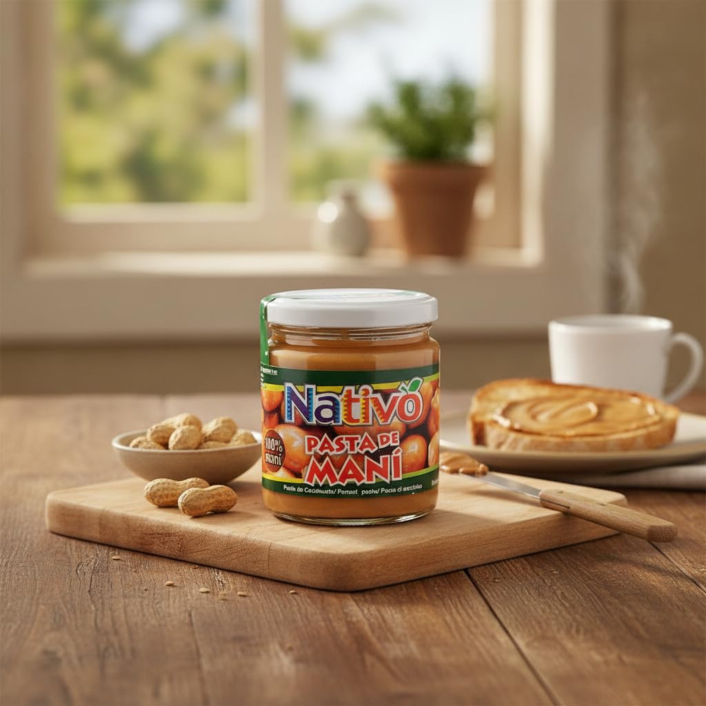 Pasta de Maní - Mantequilla de Cacahuete 100% Natural y Cremosa 250g - Sin Azúcar Añadido ni Aceite de Palma - Ideal para Deportistas y Dieta Fitness - Nativo - Frasco de Cr - NEXU