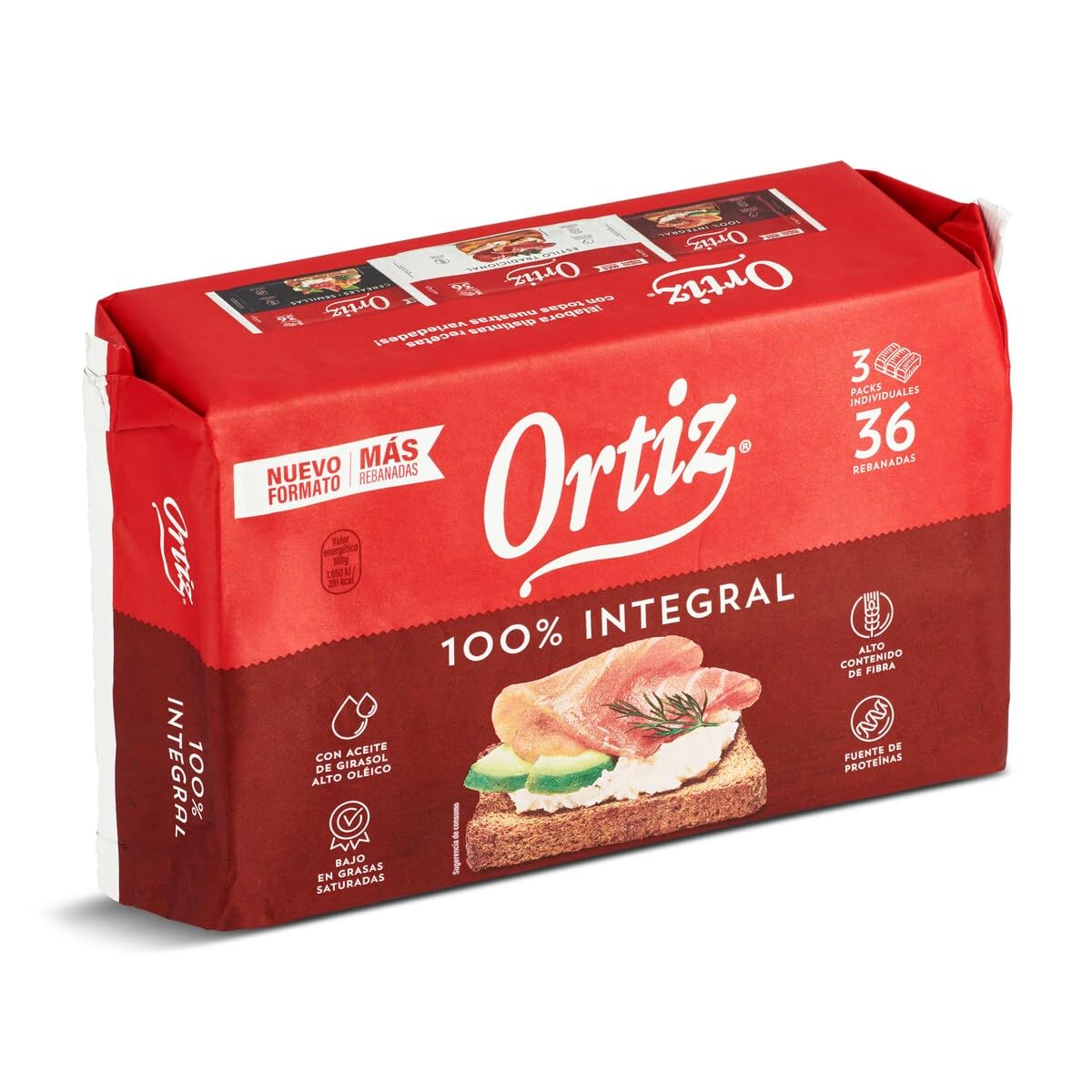 Ortiz - Pan Tostado 100% Integral, Rebanada Extra Crujiente, 30 rebanadas, 320 g