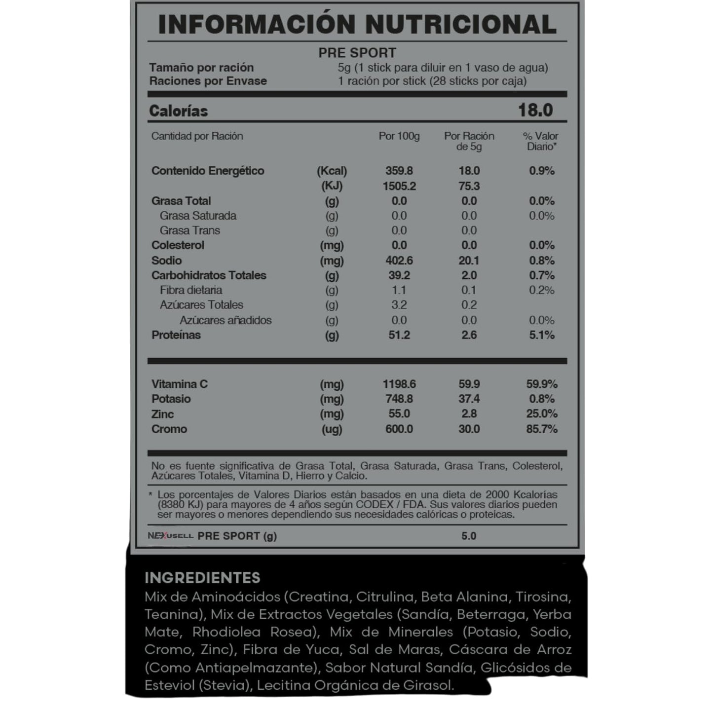PRE SPORT – Té bebida Energizante e Isotónico Natural para Antes del Entrenamiento | Con Aminoácidos, Yerba Mate, Betarraga y Sandía | 1 CAJA CON 28 Sobres Bebida Instantánea | Sabor Refrescante