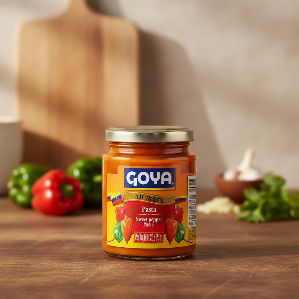 Pasta de Ají Dulce Venezolano - Tarro de 213g (7.5 oz) - Base para Sofritos, Guisos y Hallacas - Ingrediente Esencial para Salsas, Carnes y Pescados - Goya - Rico en Fibra y Vitaminas - NEXU