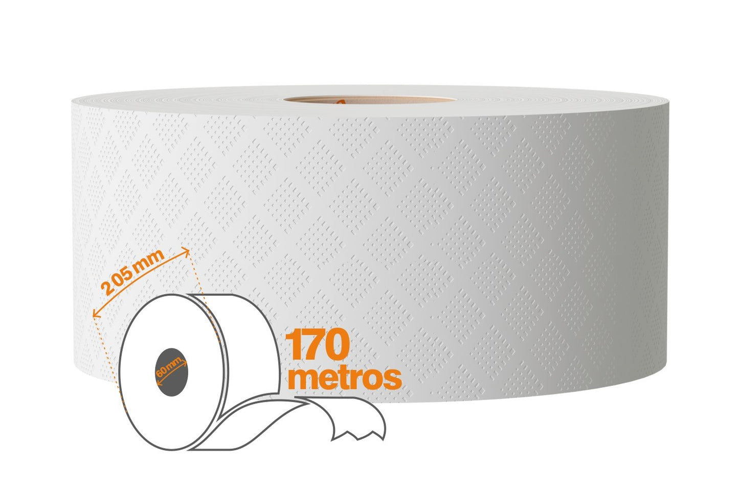 Renova Papel Higiénico Jumbo BLK | 12 Rollos de 170 Metros | Papel Blanco 2 Capas