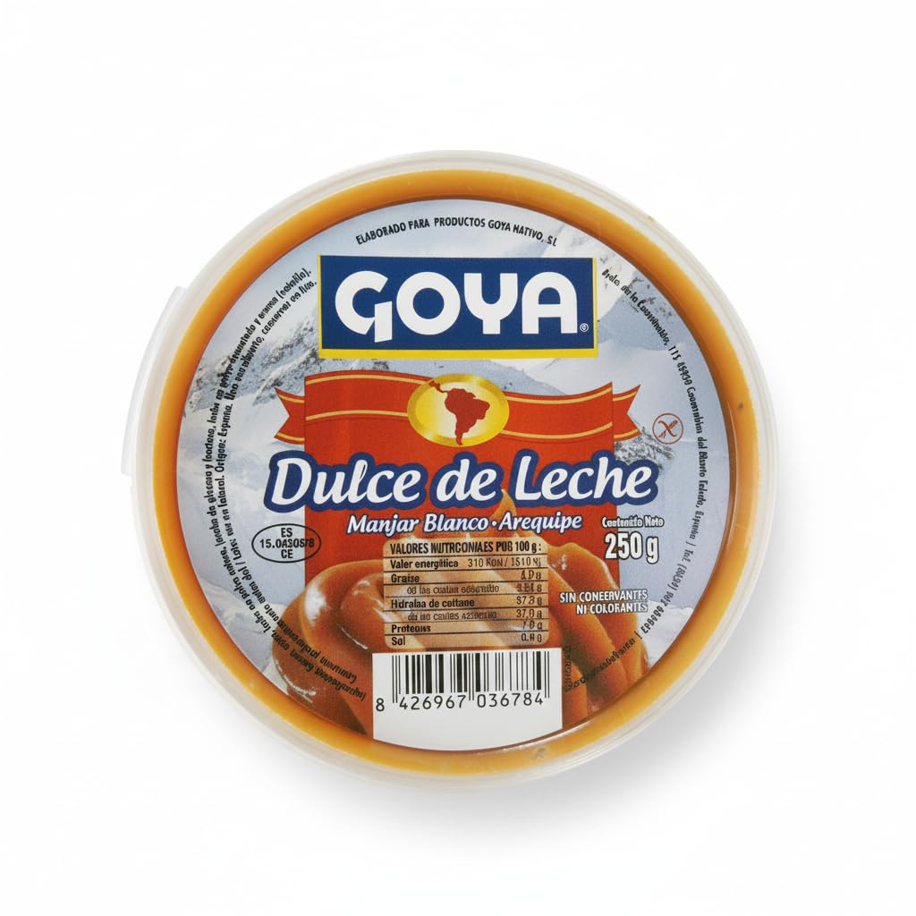 Dulce de Leche - Manjar Blanco - Arequipe, 250g - Crema de Caramelo Tradicional para Untar, Postres y Repostería - Goya - Receta Natural y Textura Cremosa - NEXU