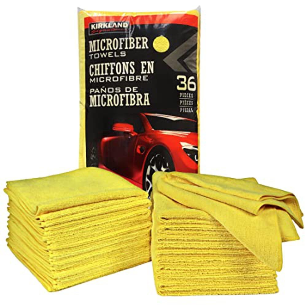 KIRKLAND Signature 713160 Toallas de Microfibra Ultra afelpadas, Paquete de 36, Amarillo, 16 Pulgadas de Alto x 16 Pulgadas de Ancho