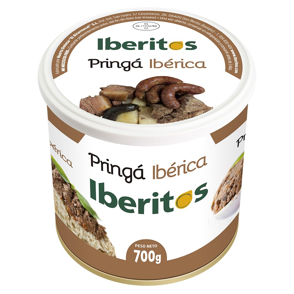 Iberitos - Lata de Auténtica Pringá Ibérica | Ideal para Desayunos y Meriendas - Apto para Celiacos - Contiene 700 g