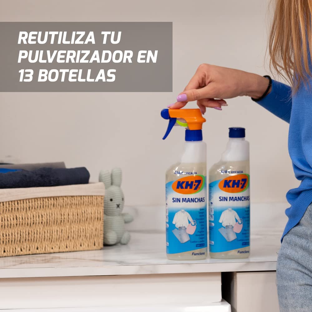 KH-7 Sin Manchas | Quitamanchas Ropa | Elimina Todo Tipo de Manchas | Vino, Chocolate, Tomate, Grasa, Aceite, Sangre, Maquillaje y más | Recambio 715 mL